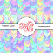 Pastel Rainbow Sequins Scales Patterned Vinyl LYV_1767